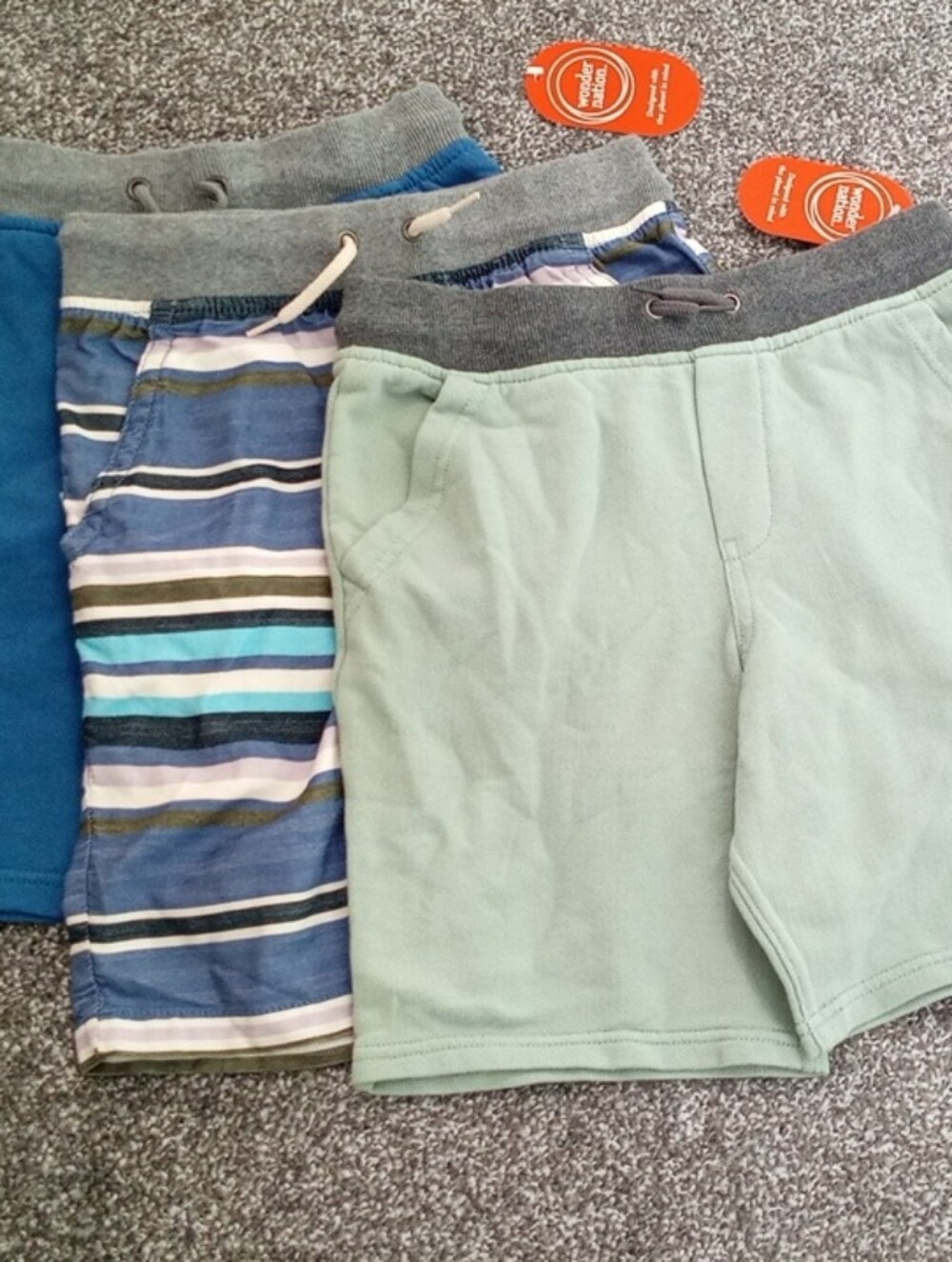 wonder nation Boys 3-Pack Shorts in Blue, Stripe, Mint